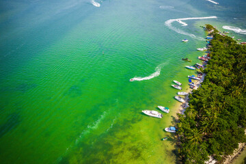 Aerial Drone of Biscayne Bay Miami Florida 