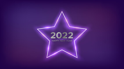 Obraz premium 2022 Happy New Year neon background
