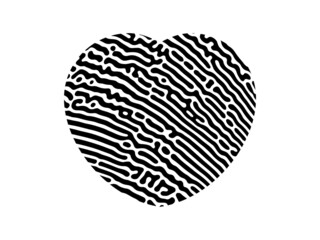 Fingerprint heart silhouette