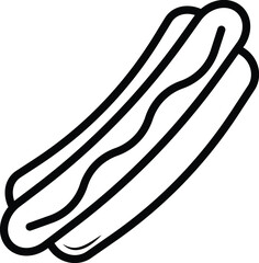 Hot dog flat icon. Pictogram for web. Line stroke. Isolated on white background. Vector design.