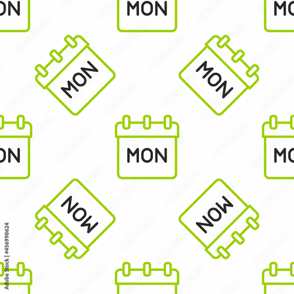 Poster line calendar icon isolated seamless pattern on white background. event reminder symbol. vector