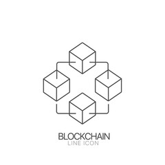 Blockchain vector line icon. Cryptocurrency blocks vector