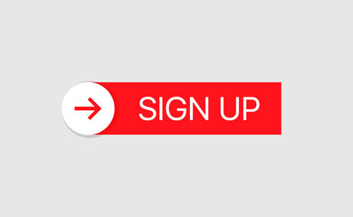 Sign up red button vector illustration for web