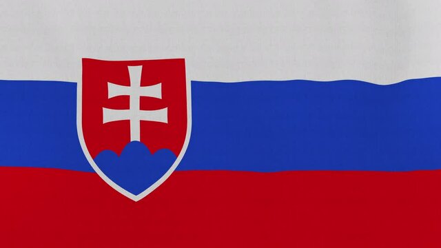 Loopable: Flag of Slovakia...Slovak official flag gently waving in the wind. Highly detailed fabric texture for 4K resolution. 15 seconds loop.