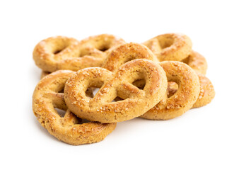 Sweet cookies in the shape of a pretzel