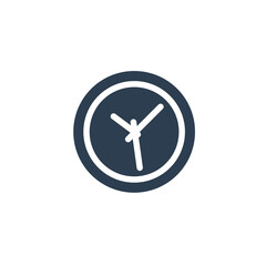 clock, time, watch solid flat icon. vector illustration