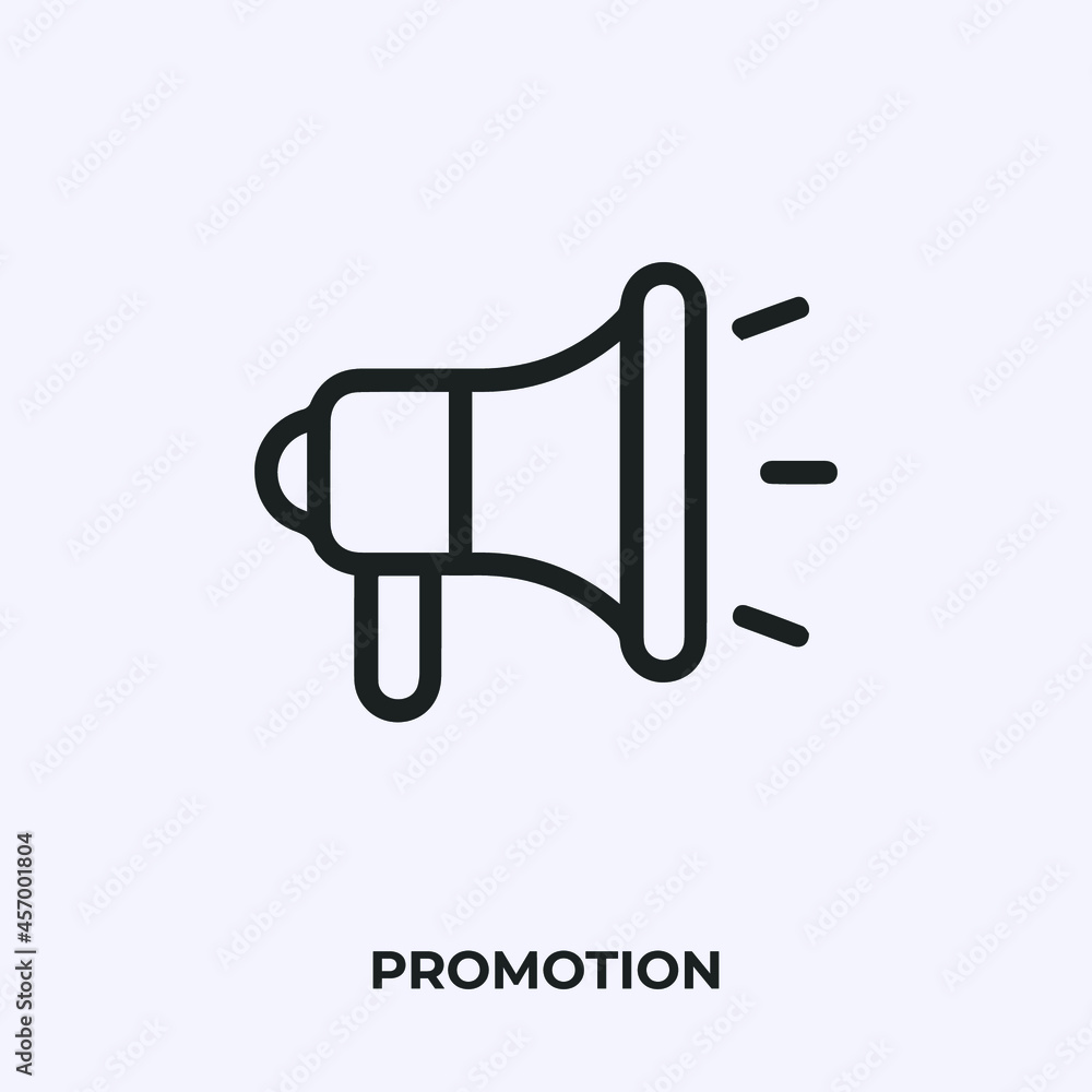 Poster promotion icon vector. linear style sign for mobile concept and web design. promotion symbol illustr