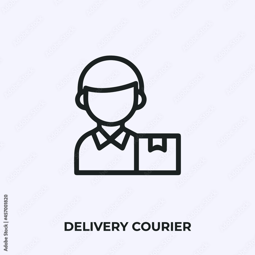 Aufkleber delivery courier icon vector. linear style sign for mobile concept and web design. delivery courier 