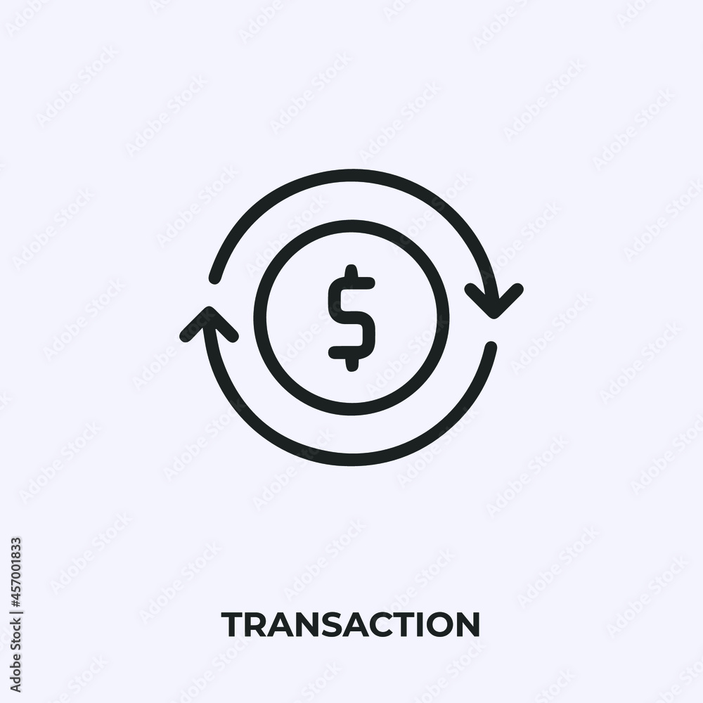 Poster transaction icon vector. linear style sign for mobile concept and web design. transaction symbol ill
