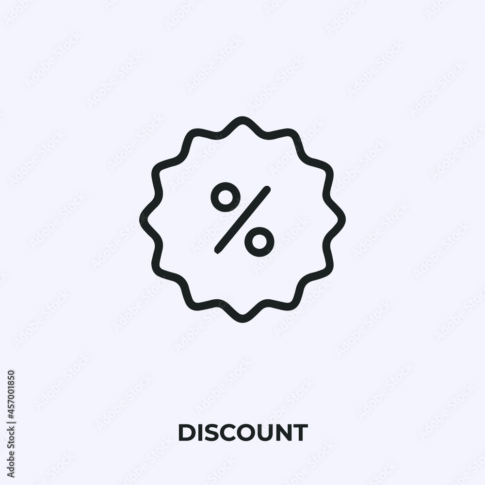 Poster discount icon vector. linear style sign for mobile concept and web design. discount symbol illustrat
