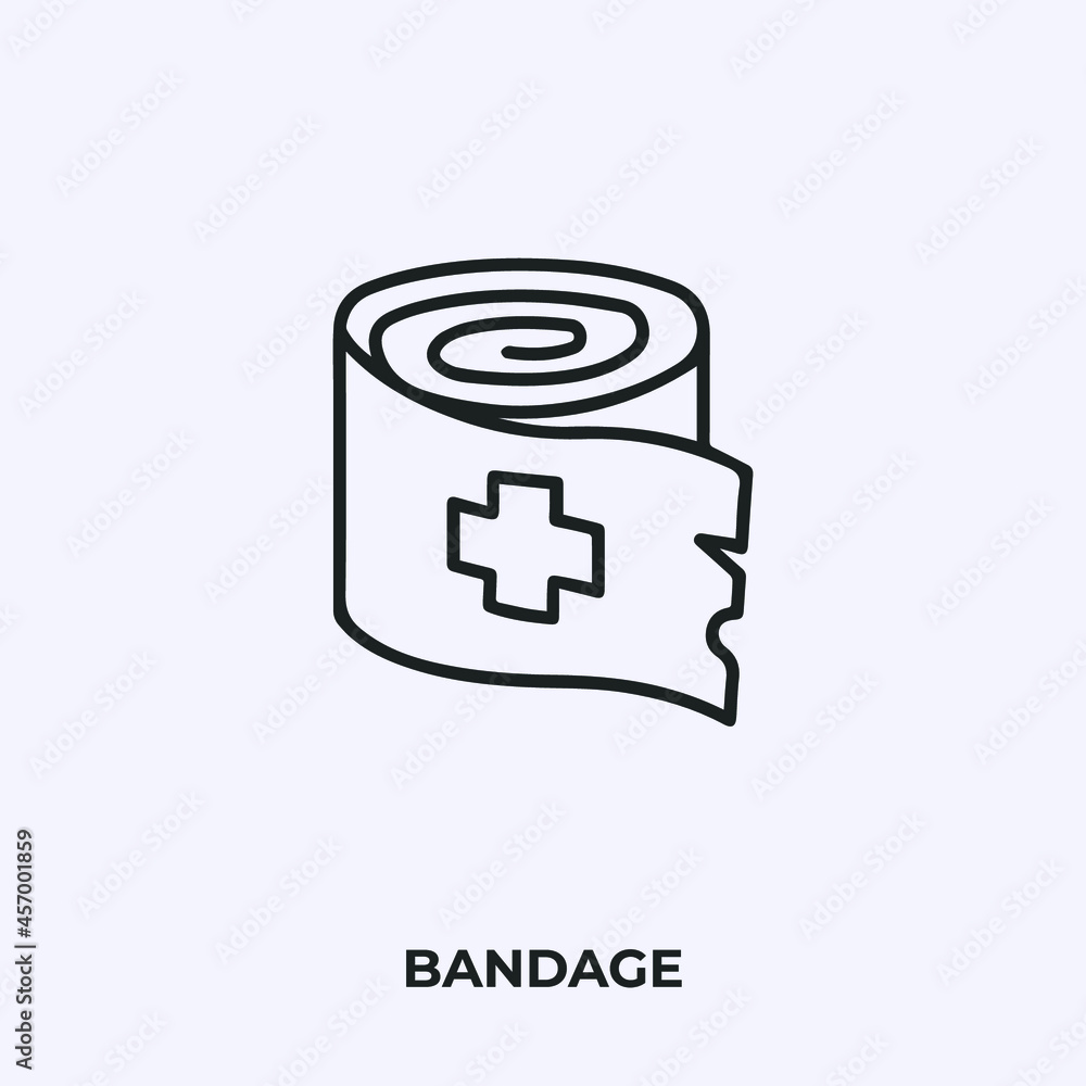 Poster bandage icon vector. linear style sign for mobile concept and web design. bandage symbol illustratio