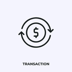 Obraz premium transaction icon vector. Linear style sign for mobile concept and web design. transaction symbol illustration. Pixel vector graphics - Vector.