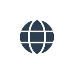 earth, globe solid flat icon. vector illustration
