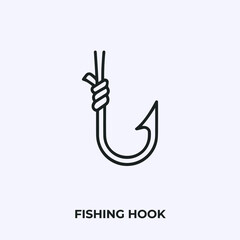 fishing hook icon vector. Linear style sign for mobile concept and web design. t-shirt symbol illustration. Pixel vector graphics - Vector.