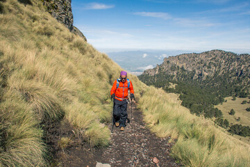 hiking in the mountains