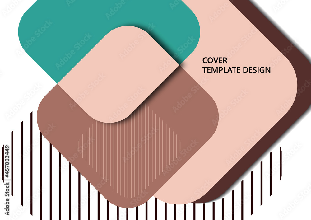 Poster abstract background with geometric shapes. rounded squares and stripes. template for your corporate 