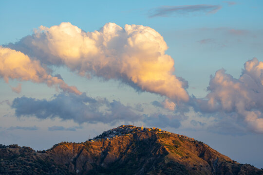 Landscape in susnset, Calabria, Italy
