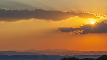 Typical Tuscan landscape near Montepulciano and Monticchielo, Italy