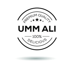 Obraz premium Creative (Umm ali) logo, Umm ali sticker, Traditional Egyptian dessert, vector illustration.