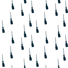 Naklejka premium broom hallooween witch simple vector seamless pattern outline decorative