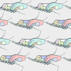 play piano keys hands sketch vector illustration isolated design element isolated