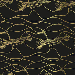 Plakat guitar sketch vector illustration isolated design element isolated