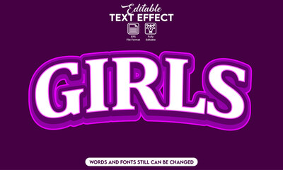 Editable text effect girls