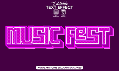 Editable text effect music fest