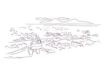 Winnipeg Manitoba Canada vector sketch city illustration line art