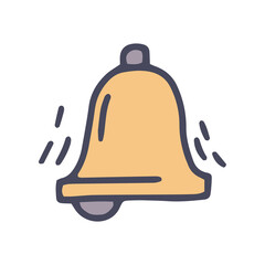 bell ring color vector doodle simple icon