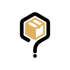 Question box, delivery logo template design