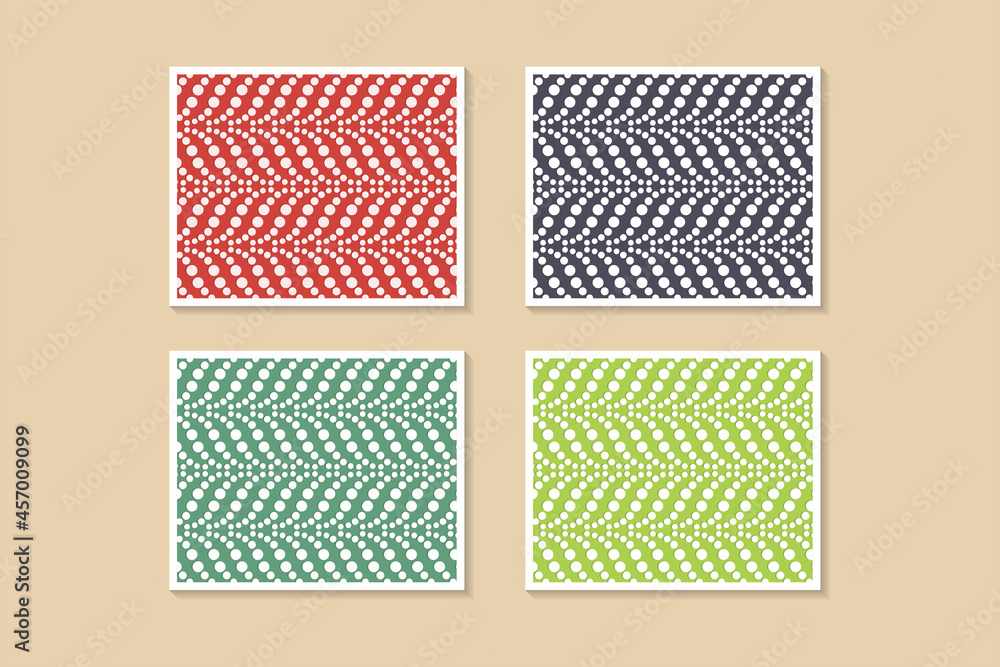 Poster set of abstract pattern use dot arrow element. modern background from small different sized circles.