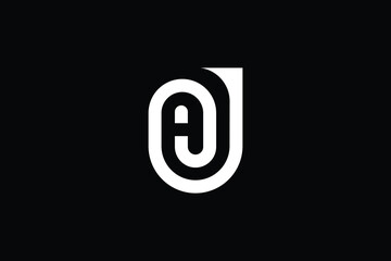 AJ logo letter design on luxury background. JA logo monogram initials letter concept. AJ icon logo design. JA elegant and Professional letter icon design on black background.