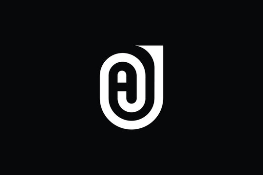 AJ logo letter design on luxury background. JA logo monogram initials letter concept. AJ icon logo design. JA elegant and Professional letter icon design on black background.