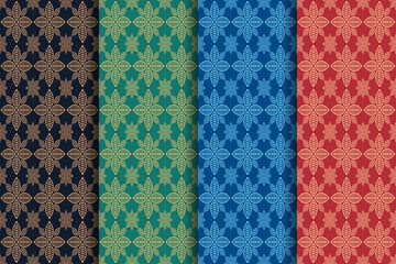 modern geometric set of scandinavian cards. Patterns with geometric lines and herbs. leaf tile collection. leaves flat color background