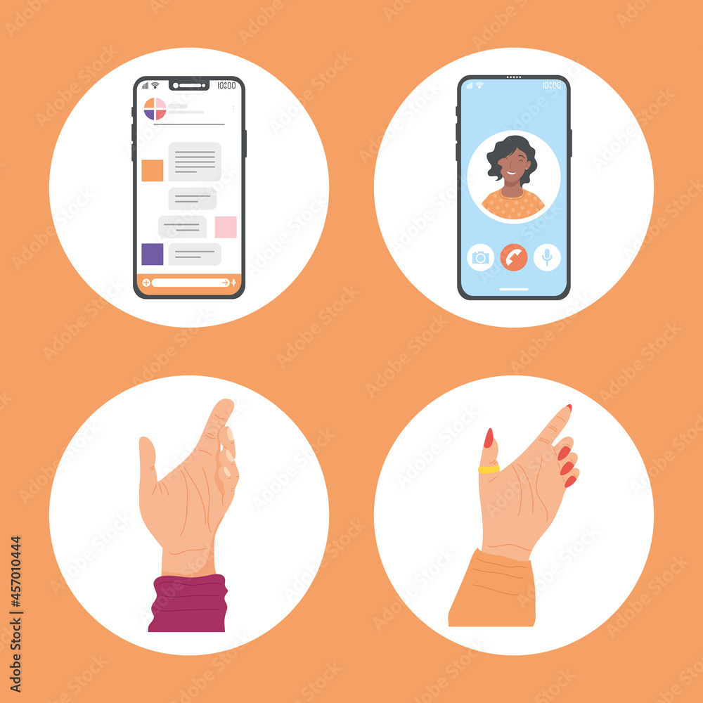 Poster messaging and video call icons