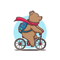 Teddy bear on a bicycle