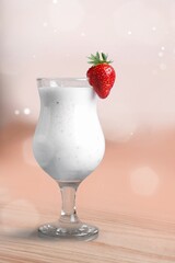 Tasty healthy drink with fresh fruits and ice.
