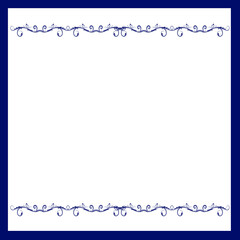 Blue frame for your text with deviders. Elegant graphic