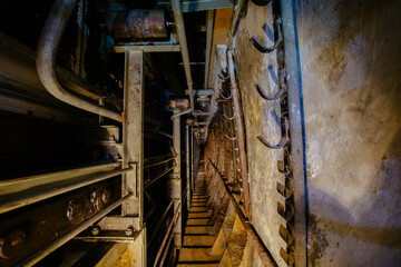 Old technical maintenance tunnel in the subway