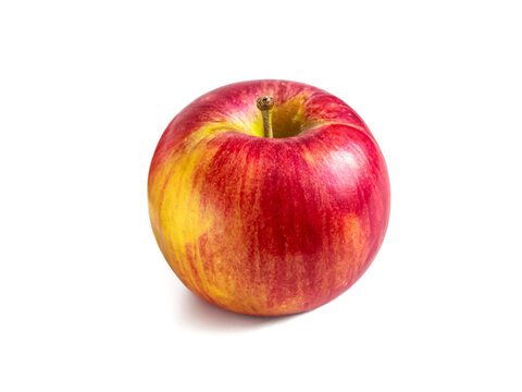 Sweet red-yellow apple on a white background