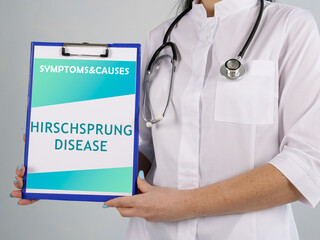 Medical concept about HIRSCHSPRUNG DISEASE with inscription on the piece of paper.
