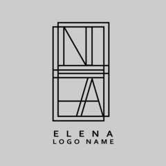 ELENA Logo Name Modern illustration Creative Name logo design