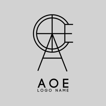 A O E combination letter logo, symbol Modern illustration Creative Name logo design