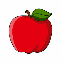fresh healthy red apple fruit isolated on white background vector design. suitable for diet food logo