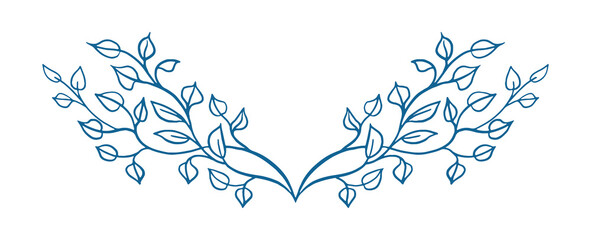 leaves and branches in vine pattern  underline design element in elegant fancy branches silhouette, decorative symmetrical ivy vines for use in border designs or wedding invites or other designs. © Arlenta Apostrophe