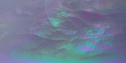 Holographic landscape. Abstract futuristic 3D illustration.