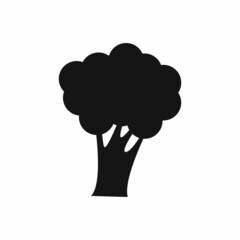 tree silhouette icon on white background