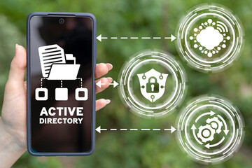 Concept of active directory. Data sharing technology. Shared free document access.