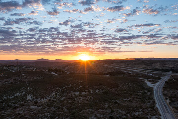 Sunset over San Diego County Mountain Empire high desert region. 